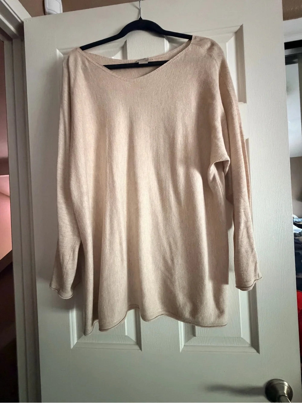 Chico's Soft Scoop Neck Sweater in Light Taupe